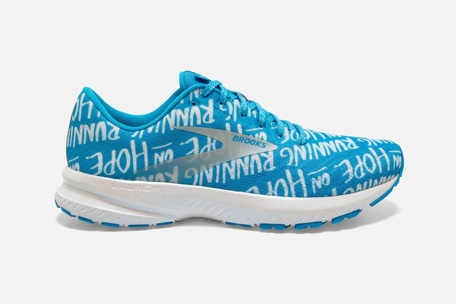 Zapatillas Running Brooks Launch 7 Hombre Azules/Blancas Baratas IUVP25379